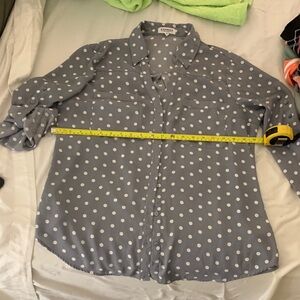 Express Gray Polka Dot Blouse